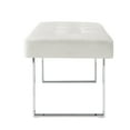 thumbnail image 6 of Britta White/Chrome PU Leather Bench - Button Tufted, Chrome Square Legs, 6 of 9