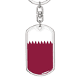 thumbnail image 5 of Qatar Flag Swivel Keychain Dog Tag Stainless Steel or 18k Gold, 5 of 10