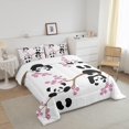 thumbnail image 3 of Erosebridal Panda Comforter Set, Cherry Blossoms Bedding Set Full Size Cute Animal Quilted Duvet Teens Adult, Flower Branches Cartoon Style Bedding Comforters for Bedroom Decor, 3 of 5