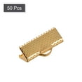 thumbnail image 3 of Unique Bargains 50Pack Ribbon Crimp Clamp Ends 16mm Cord End Clasp for DIY Craft Light Golden, 3 of 7