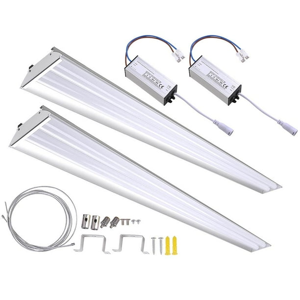 DELight 2Pack 40W LED Shop Light 5000K 40004500lm Garage Work Shop Hanging Light Feature