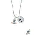 thumbnail image 2 of Delight Jewelry Resin Grey Hippopotamus Honey Silvertone Script Initial Disc - E - Charm Necklace, 20"+3", 2 of 4