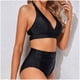 thumbnail image 2 of Mujer cómodo con almohadilla en el pecho sin aros sólido fruncido cuello halter Bikini Split traje de baño OAVQHLG3B Store lin121212, 2 of 4