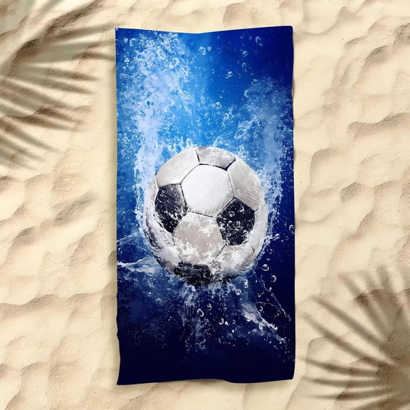 2025 New Football Beach Towel Soccer Themed Microfiber Bath Towel for Adults Seaside Quick Dry Towel (4)
