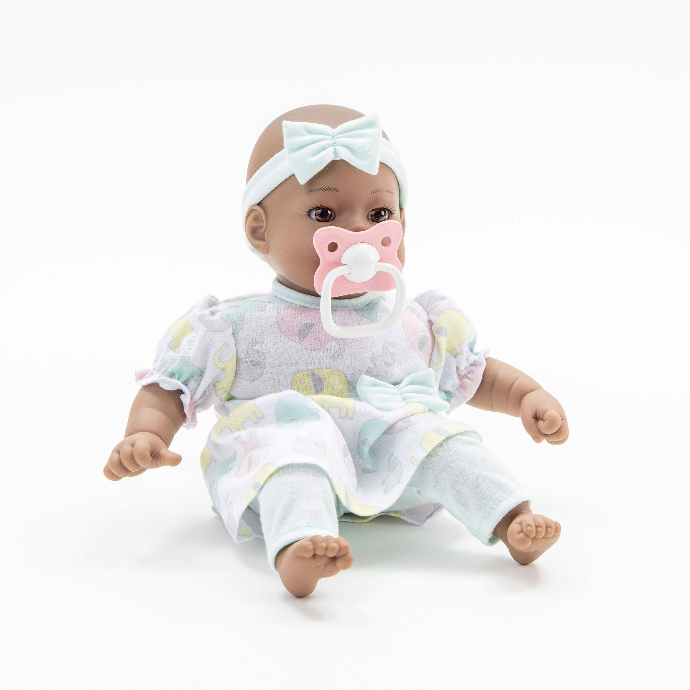 Madame Alexander Dark Skin Tone Feeding Doll Playset, 11 Pieces