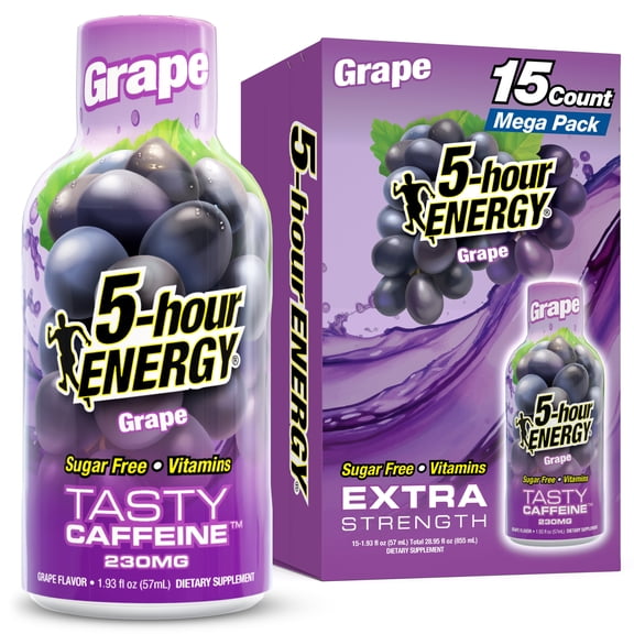 5-hour ENERGY Shot, Extra Strength, Grape, 15 Count