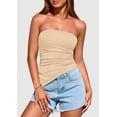 thumbnail image 3 of Top Tubo Sin Tirantes Fruncido Apricot Talla L PRETTYGARDEN, 3 of 8