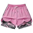 thumbnail image 6 of KPOPLK Women's Sweat Shorts with Pockets 2 in 1 Liner Drawstring Shorts Summer Workout Casual Lounge Shorts Size XL,Pink, 6 of 8