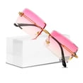 thumbnail image 1 of Lentes de Sol Canoazo Rectangulares Sin Montura con Lente Rosa Degradado, 1 of 9