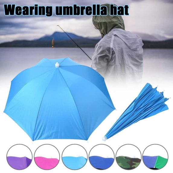 Adjustable Umbrella Hat For Outdoor Activities Lightweight Portable Design In Multiple Colors