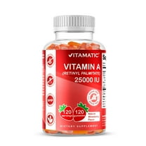 Vitamatic Sugar-Free Vitamin A 25000 IU Gummies, Natural Strawberry, 120 Count, 4.65 oz