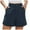 Blue, variant on Summer Pants for Women Summer High Waist Linen Shorts Roll Up Pleated Zippered Wrap Hem Wide Leg Shorts With Pockets Casual High Waist Pants for Women Work Clothes Business Soccer Flare Yoga Blue L