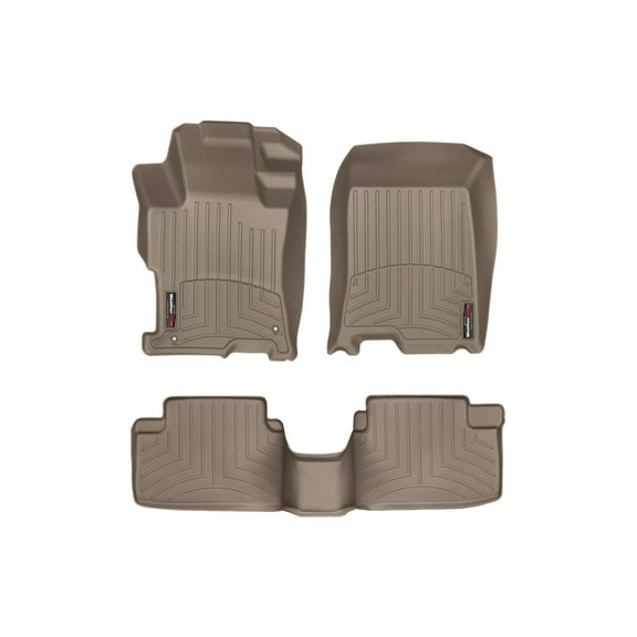 WeatherTech Custom Fit FloorLiners compatible with 2008-2012 Honda Accord - 1st & 2nd Row, Tan