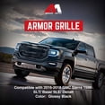 thumbnail image 3 of AMERICAN MODIFIED Armor Grille for 2016-2018 GMC Sierra 1500, Glossy Black, 3 of 12