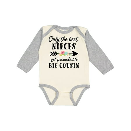 

Inktastic Only the Best Nieces Get Promoted to Big Cousin Gift Baby Boy or Baby Girl Long Sleeve Bodysuit
