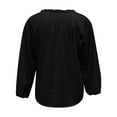 thumbnail image 5 of Blouse en Lin à Manches Longues Col en V Unie pour Femmes, 5 of 5