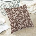thumbnail image 4 of Brown Floral Throw Pillow Covers 18x18 Set of 2, Flower Print Linen Decorative Pillow Covers Neutral Vintage Decoration Outdoor Cushion Cover Floral Pillowcase for Sofa Couch Farmhouse Room, 4 of 6
