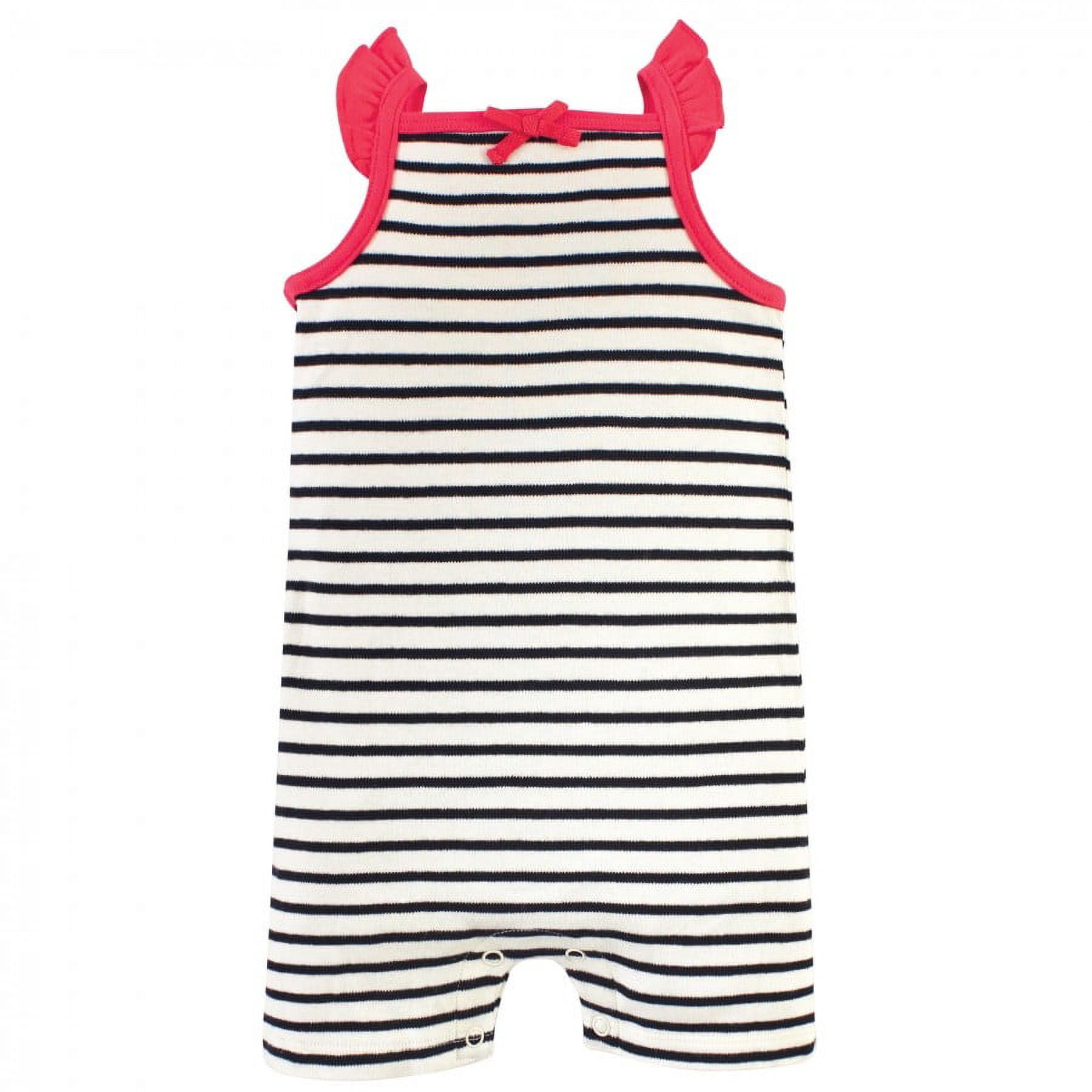 Touched by Nature Unisex Baby Organic Cotton Rompers, Poppy, 3-6 Months