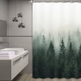 thumbnail image 3 of Green Misty Forest Shower Curtain Nature Shower Curtain Set Pine Tree Jungle Mountain Plant Rustic Scenery Landscape Shower Curtains for Bathroom Decor Fabric 36x72 Inch, 3 of 6
