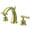 Polished Brass, variant on Kingston Brass Milano Two Handle 8" to 16" Widespread Lavatory Faucet with Brass Pop-up