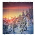 thumbnail image 3 of Ambesonne Forest Shower Curtain, Sunrise at Wintertime, 69"Wx75"L, White Red, 3 of 5