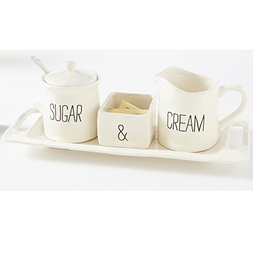 Mud Pie Bistro Cream & Sugar Set, White