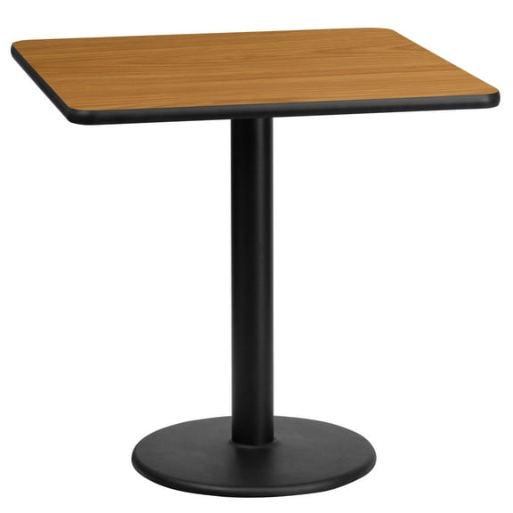 Emma   Oliver 24" Square Natural Laminate Table Top with 18"RD Base