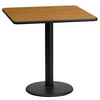 Flash Furniture 24'' Square Natural Laminate Table Top with 18'' Round Table Height Base