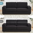 thumbnail image 6 of Tabaray 86.5" Living Room Sofa Couch, Modern 3 Seat Comfy Couch with Extra Deep Seats, Oversized Loveseat Sofa with Storage and 2 USB Ports, 2 Cup Holders, Corduroy Upholstered Sofa (Black), 6 of 6