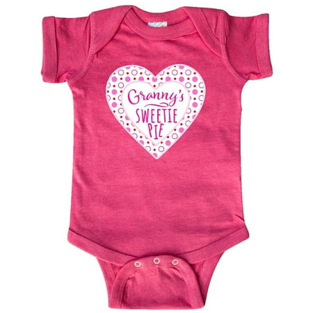 

Inktastic Granny s Sweetie Pie with Pink Hearts Gift Baby Boy or Baby Girl Bodysuit