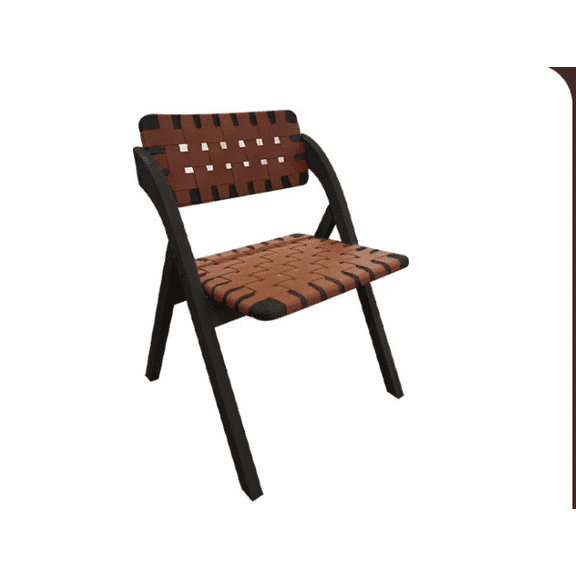 Solid Wood Folding Chair, Black, Brown (Set of 1)