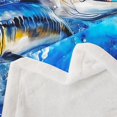 thumbnail image 3 of Erosebridal Marlin Swordfish Sherpa Blanket Nautical Animal Fleece Throw Blanket Fishing Theme Plush Blanket for Sofa Bed Couch,Queen 90x90 Inches, 3 of 6