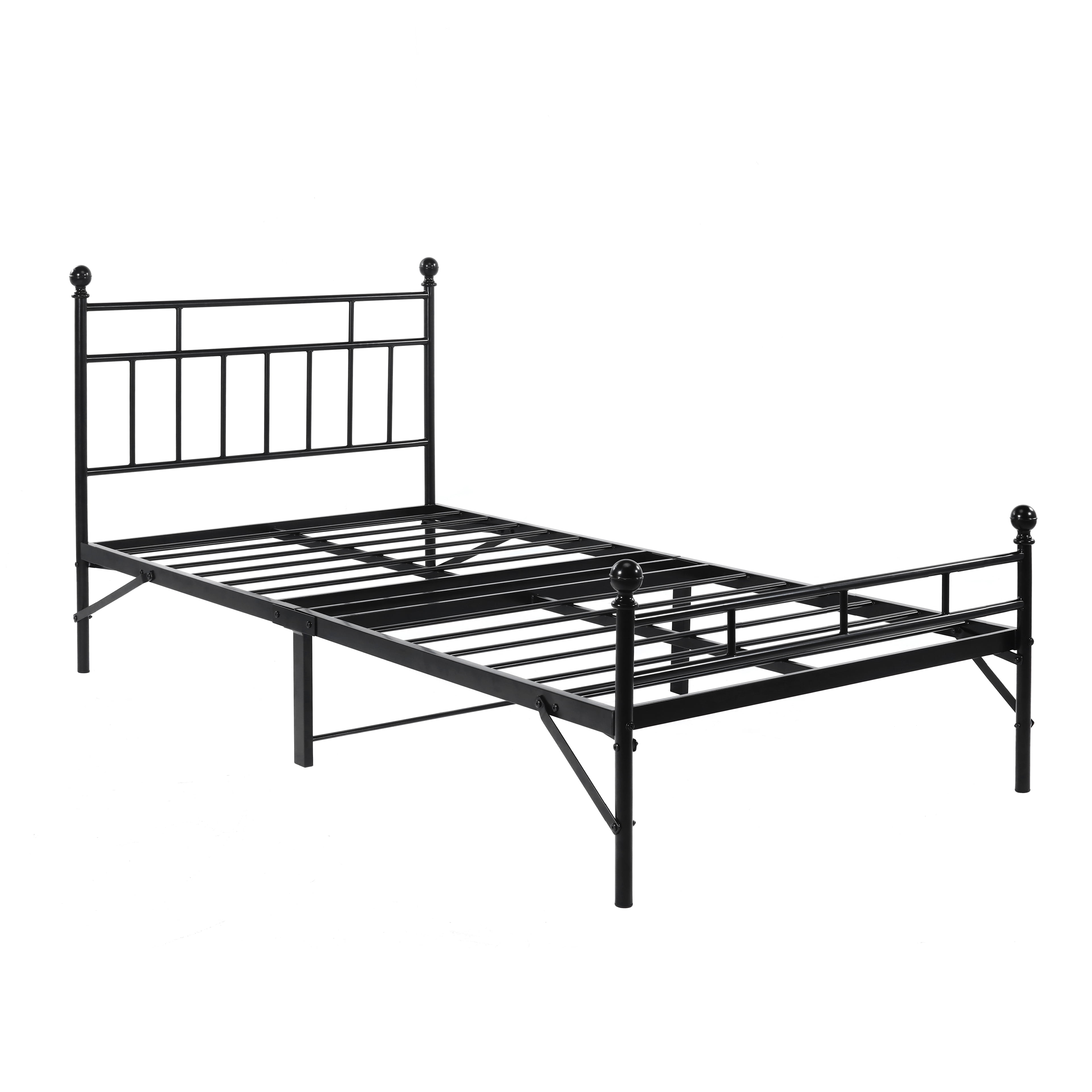 Best Price Mattress 12 Inch All-in-One Easy Setup Metal Platform Bed w/Steel slats and Headboard