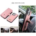 thumbnail image 5 of Dteck for iPhone 15 Pro, Zipper Pocket Wallet Case, Multifunction Magnetic Detachable PU Leather Card Slot Kickstand Case with Wrist Strap, Pink, 5 of 8