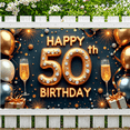 thumbnail image 4 of Decorative Design Happy Birthday Banner Balloon Decoration 50th Birthday Party Banner for Birthday Celebration Event Decoration Indoor Party, 4 of 7