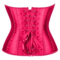 thumbnail image 5 of SNOWSONG Women's Bustier Corset Top Plus Size Satin Waist Cincher Overbust Bustiers 1PC Top Red XS, 5 of 9