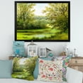 thumbnail image 4 of Spring Trees With Green Pond 20 in x 12 in Framed Painting Canvas Art Print, by Designart, 4 of 4