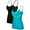 Black/Green, variant on Women's V Neck Camisole with Shelf Bra Adjustable Straps Cotton Bras 2 Pack Bras