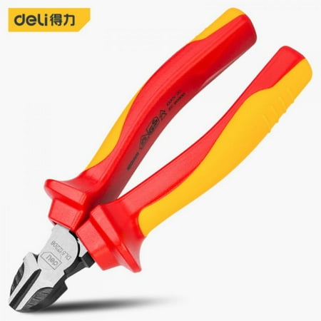 

Deli Tools DL512108 6-Inch Insulated Diagonal Pliers 1000v VDE Certified Wire Stripper Cutter Electrician Tool