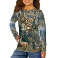 thumbnail image 3 of Garronmavis Deers Girls Long Sleeve T-Shirts Size 7-8 Comfortable Camo Forests Girls Basic Tees Blouses Stylish Kids Basic Soft Long Sleeve Tees Top Soft Fall Winter Clothes, 3 of 7