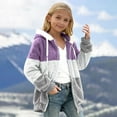 thumbnail image 2 of IVEYRTF Kids Boys Girls Long Sleeve Hooded Coat Cute Print Zipper Hoodies Fashion Casual Wear Solid Color Top for Children Daily Holiday Party Comfortable Jacket(Purple,11-12 Years), 2 of 6