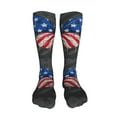 thumbnail image 5 of Honeii Butterfly With USA Flag Print Calf Socks Sports Socks Seamless Toe, Trouser Socks,Knee High Long Socks for Women and Men-One Size, 5 of 8