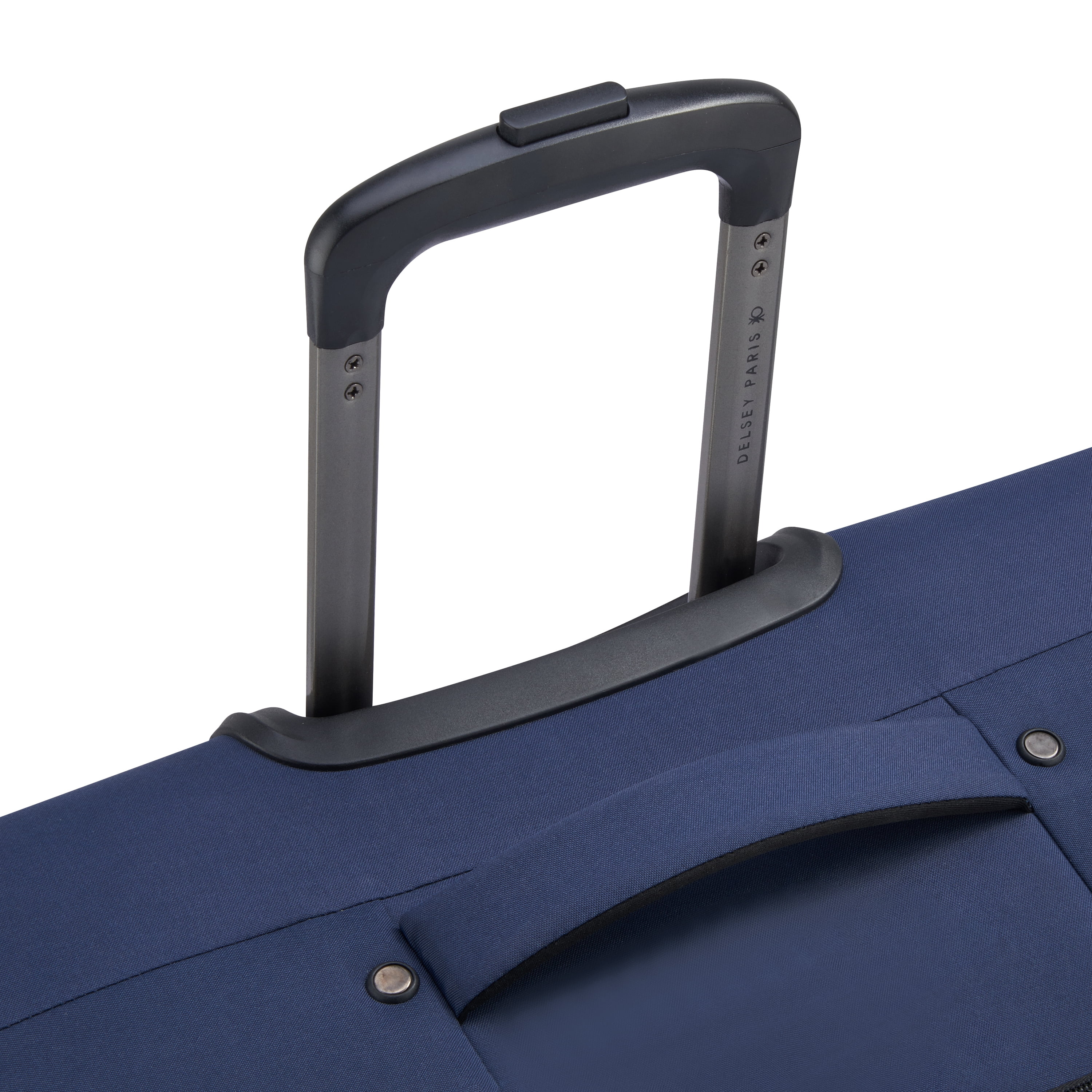 United Colors of Benetton x Delsey Paris, Ribbed Softside 27" Large Checked Expandable Spinner Luggage, Navy