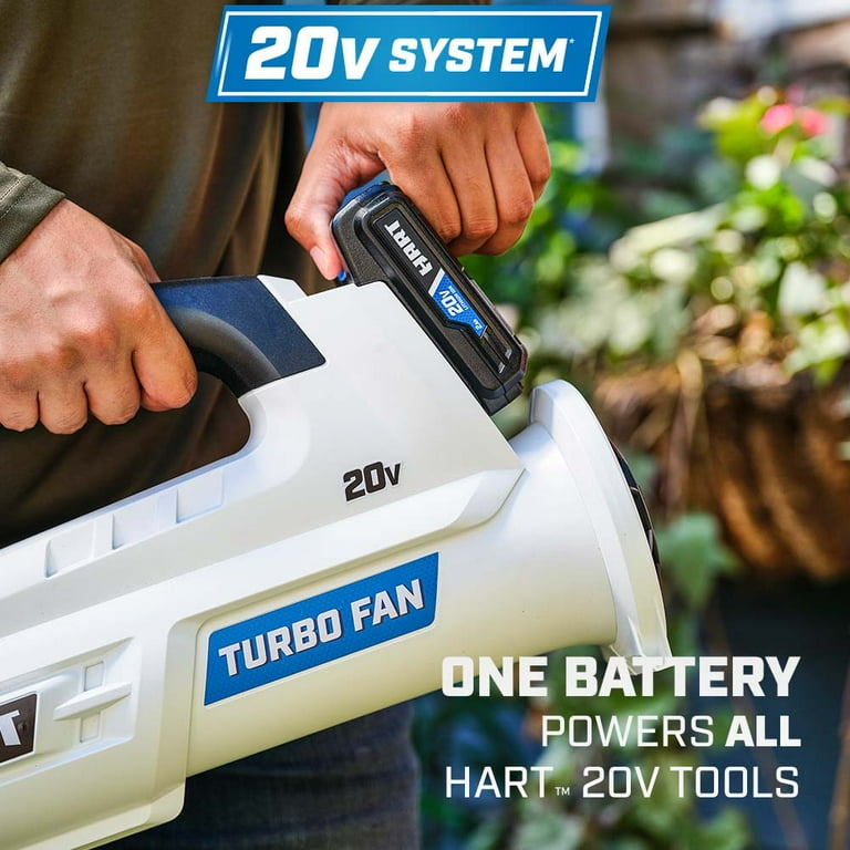 HART 20V 90 mph at 250 CFM Cordless Axial Leaf Blower Kit 1 2.0Ah Lithium Ion Battery