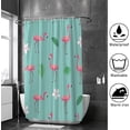 thumbnail image 4 of Coolnut Bath Shower Curtain Liners Flamingos and Tropical Flowers 66x72in Polyester Waterproof with 12 Curtain Hooks, 4 of 6