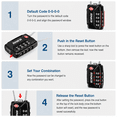 thumbnail image 5 of RNKR 4 Pack TSA Approved Luggage Lock – 4 Digit Combination with Flexible Steel Cable for Suitcase, Backpack, Gym Locker, Travel Security (Black), 5 of 8