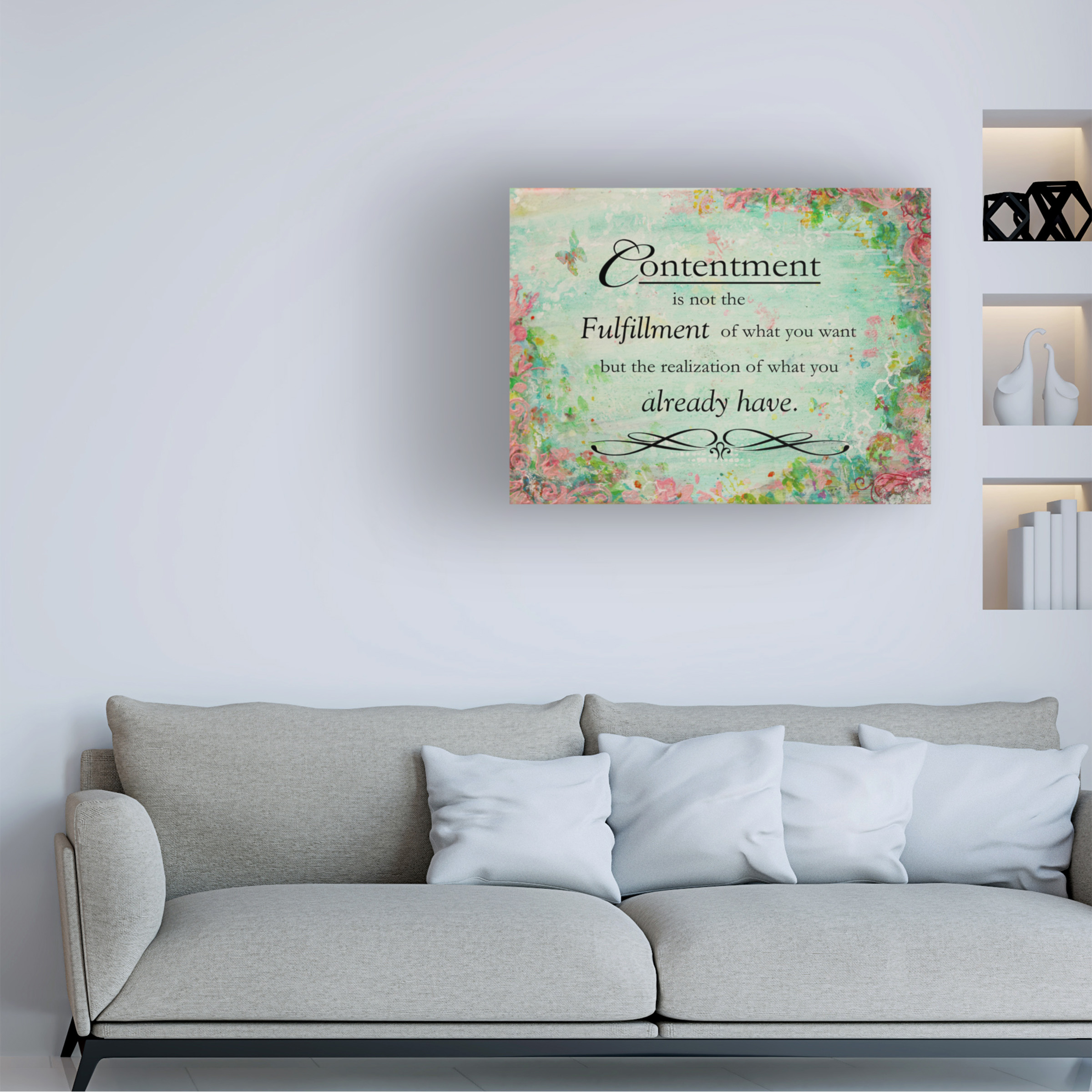 Trademark Fine Art 'Contentment (floral theme)' Canvas Art by Janelle Nichol