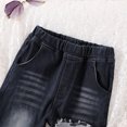 thumbnail image 5 of Girls Casual Denim Pants High Waist Jeans Elastic Wasit Wide Leg Baggy Pants With Pocket Kids Clothes 9-10 Years, 5 of 7