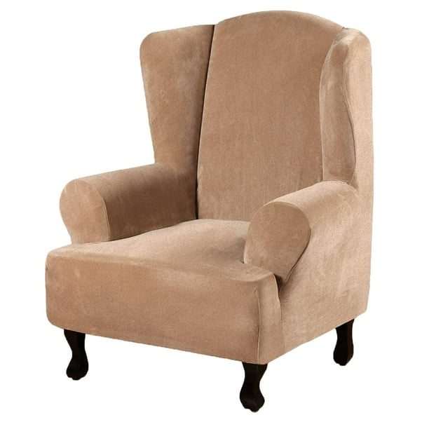 Velvet Super Soft Stretch Wing Chair Slipcover Non Slip Wingback Cover Washable Sofa Covers Furniture Protector Com Velvet Super Soft Stretch Wing Chair, Velvet Wing Chair Slipcover
