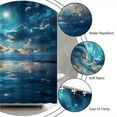 thumbnail image 5 of Ocean Shower Curtain Night Sky Clouds Stars Dark Blue Nautical Starry Reflect Shower Curtains Set for Bathroom with Hooks-72"W x 72"L (Pack of 1), 5 of 6